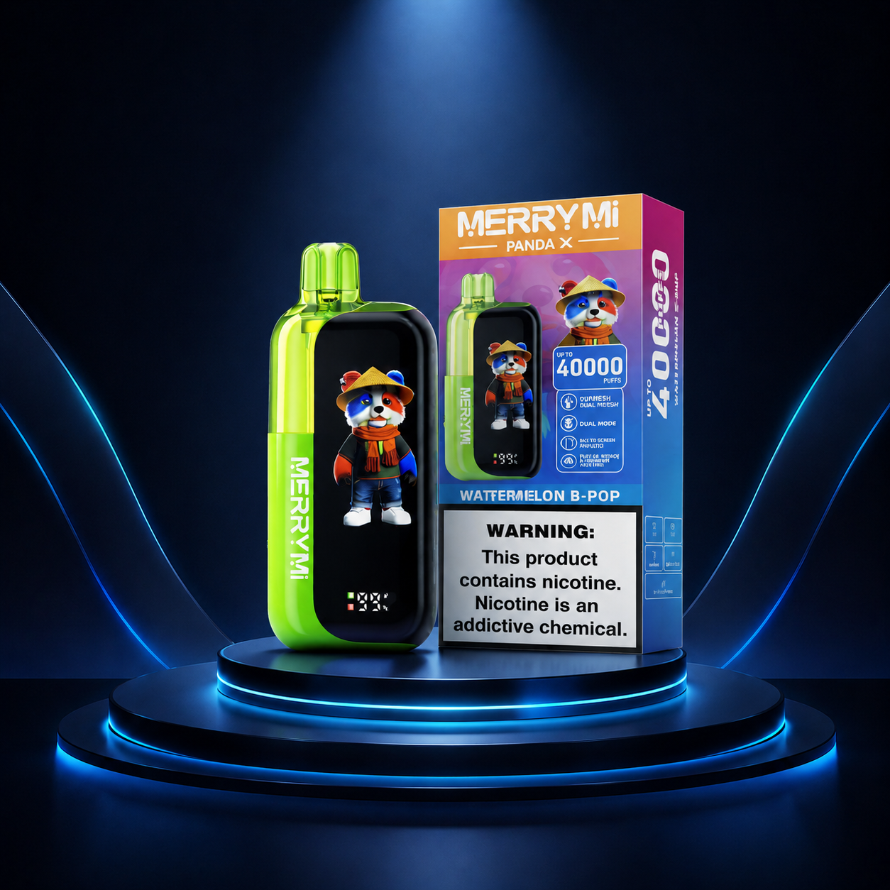 MerryMi Panda X 40K Portugal - vape descartável com nicotina, 40000 puffs, vapes descartáveis